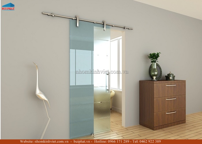 Cửa kính trượt treo 1 cánh Cửa kính trượt treo 1 cánh